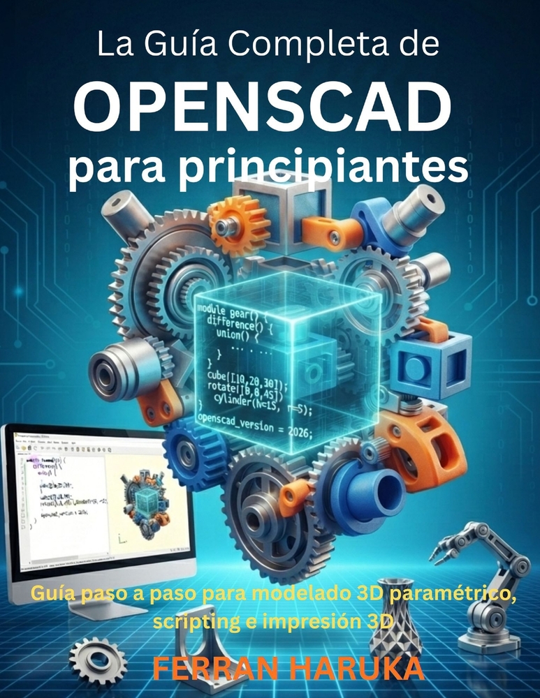 La Guía Completa de OPENSCAD para principiantes: Guía paso a paso para modelado 3D paramétrico, scripting e impresión 3D cover