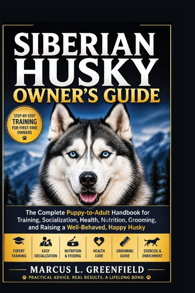 Siberian Husky Owner's Guide: The Complete Puppy-to-Adult Handbook for Training, Socialization, Health, Nutrition, Grooming, and Raising a Well-Behave cover