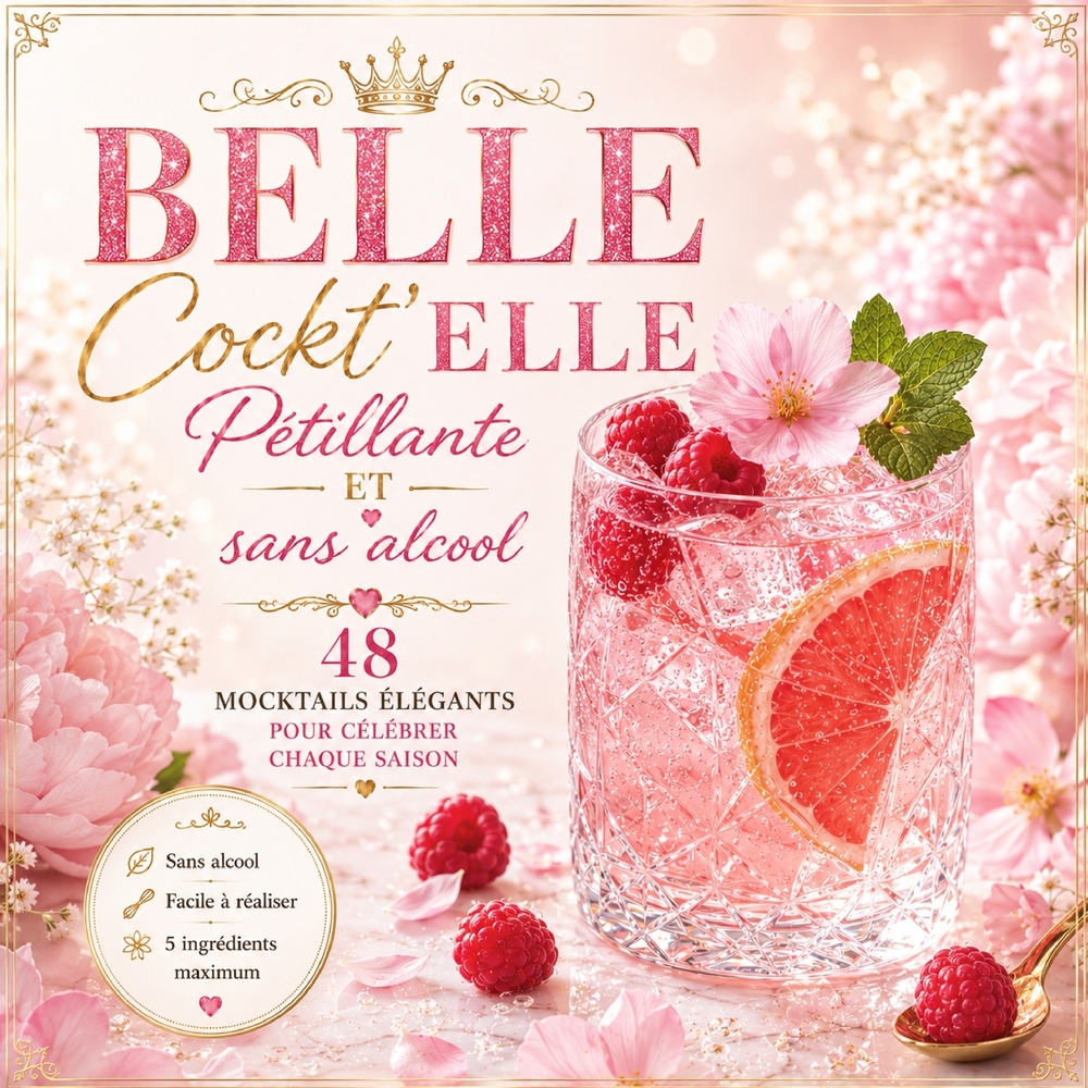 BELLE Cockt'ELLE: L'art du cocktail Pétillant ET sans alcool: 48 Mocktails élégant pour Célébrer Chaque Saison - 5 ingrédients Maximum cover