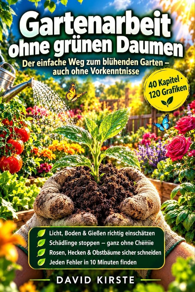 Gartenarbeit ohne grünen Daumen: Der Praxis-Guide für Anfänger: Boden, Licht und Wasser richtig einschätzen und Schritt für Schritt zum ersten gesunde cover