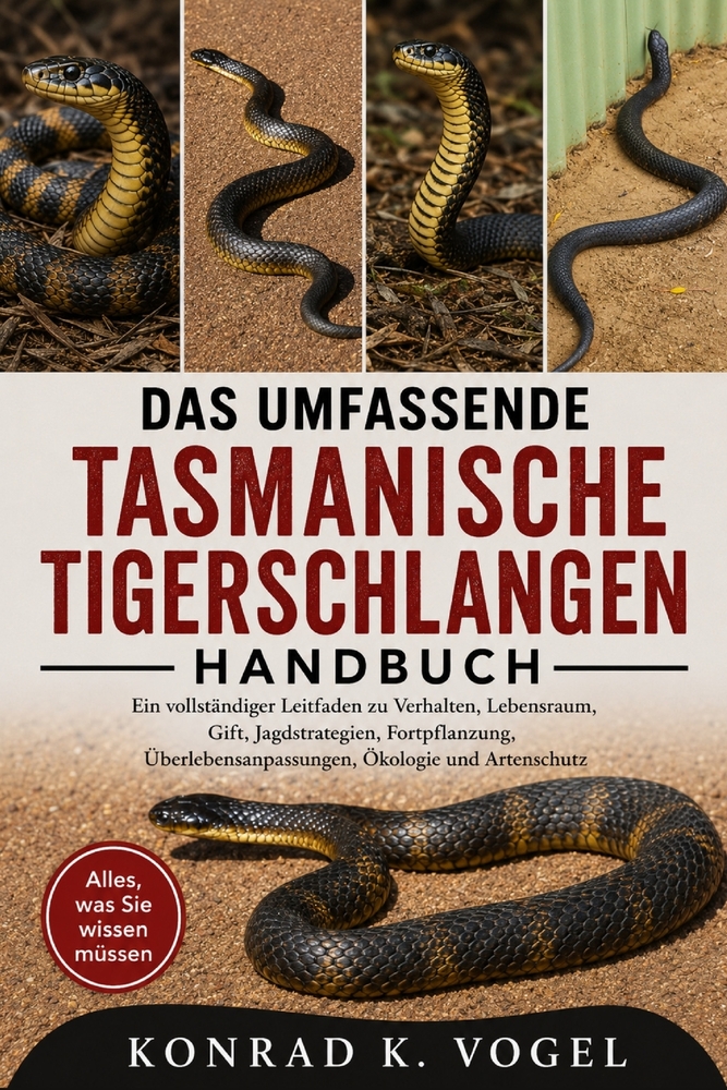Das Umfassende Tasmanische-Tigerschlangen-Handbuch: Ein vollständiger Leitfaden zu Verhalten, Lebensraum, Gift, Jagdstrategien, Fortpflanzung, Überleb cover