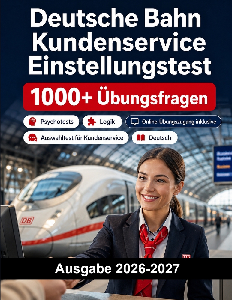 Deutsche Bahn Kundenservice Einstellungstest: Auswahltest f�r Kundenservice bei der Deutschen Bahn mit Kommunikation und Deutsch cover
