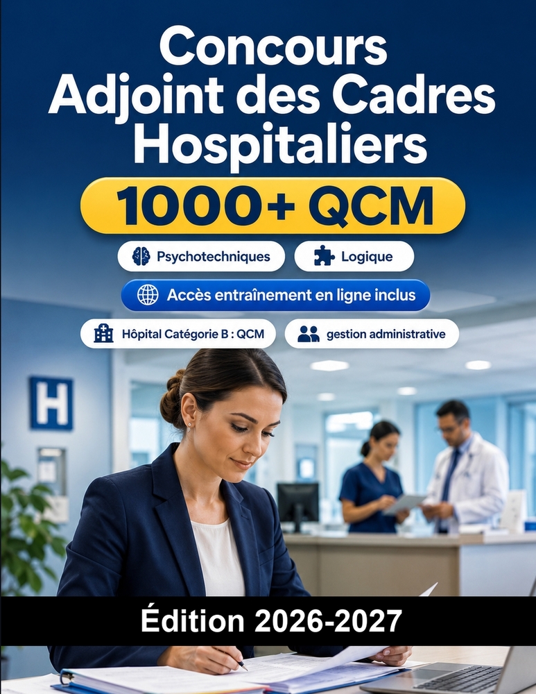 Concours Adjoint des Cadres Hospitaliers: Hôpital Catégorie B: QCM, gestion administrative, RH, finances hospitalières, cas pratiques et oral cover