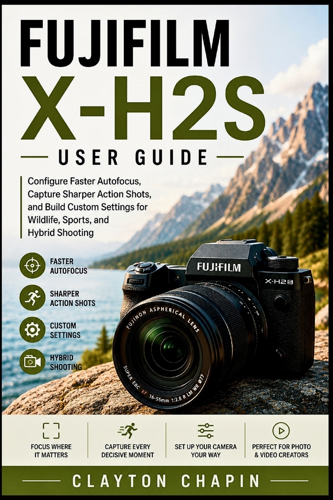 Fujifilm X-H2S User Guide: Configure Faster Autofocus, Capture Sharper Action Shots, and Build Custom Settings for Wildlife, Sports, and Hybrid Shooti cover