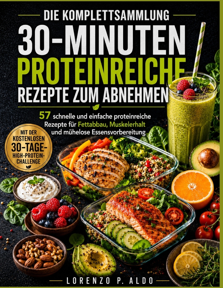 Die Komplettsammlung 30-Minuten Proteinreiche Rezepte Zum Abnehmen: 57 schnelle und einfache proteinreiche Rezepte für Fettabbau, Muskelerhalt und müh cover