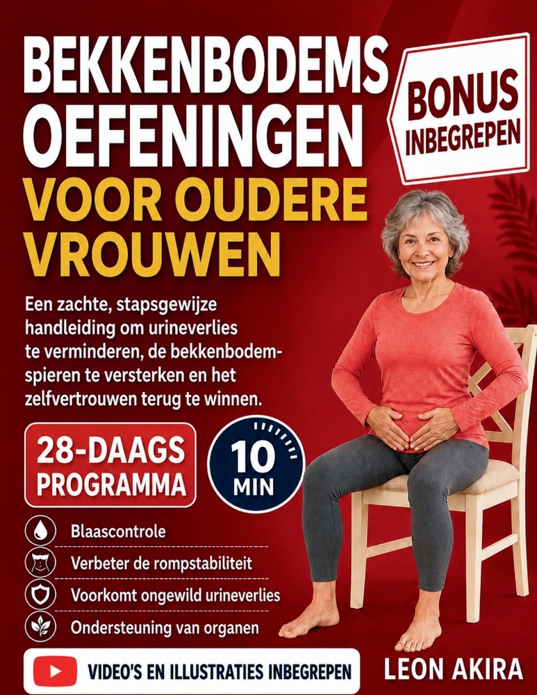 Bekkenbodems Oefeningen Voor Oudere Vrouwen: Een zachte, stapsgewijze handleiding om urineverlies te verminderen, de bekkenbodemspieren te versterken cover
