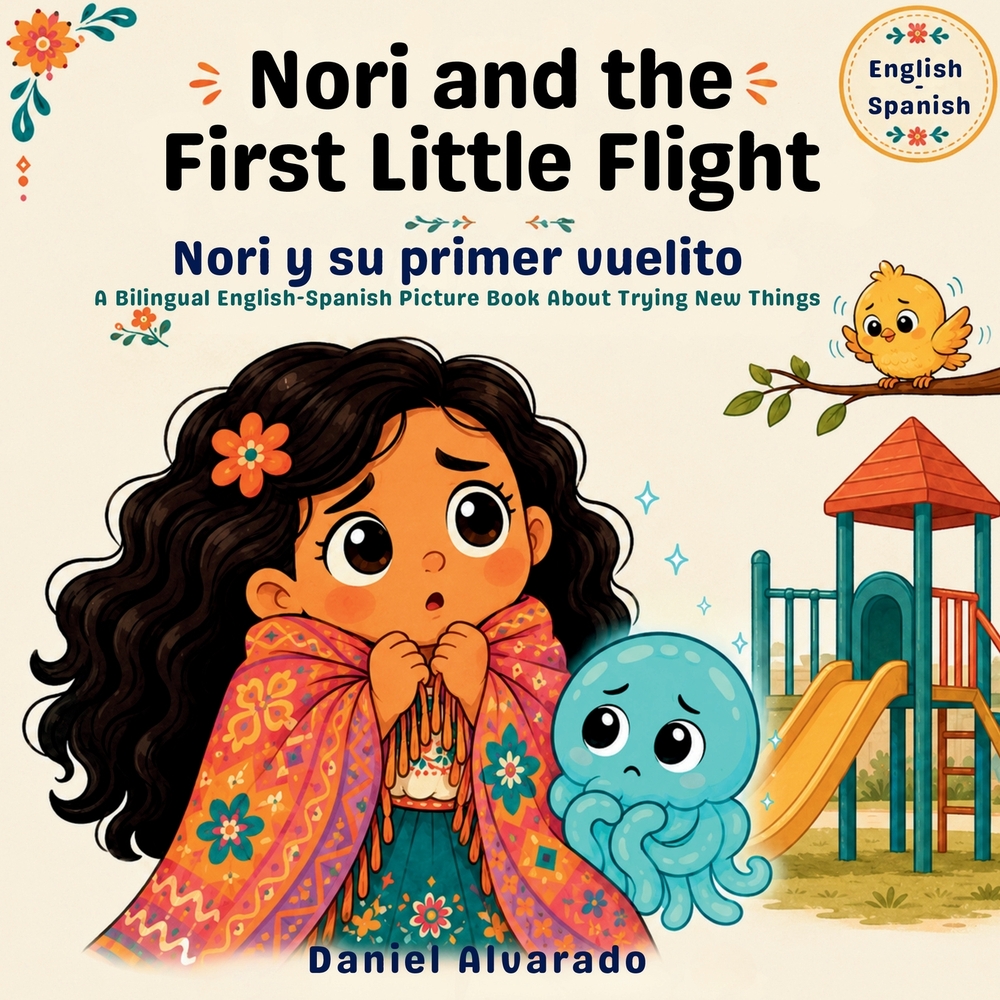 Nori and the First Little Flight - Nori y su primer vuelito: A Bilingual English-Spanish Picture Book About Trying New Things cover