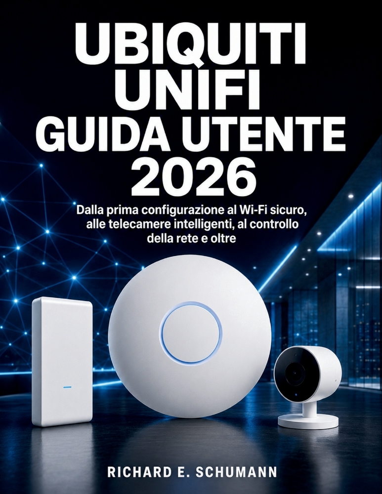 Ubiquiti UniFi Guida utente 2026: Dalla prima configurazione al Wi-Fi sicuro, alle telecamere intelligenti, al controllo della rete e oltre cover