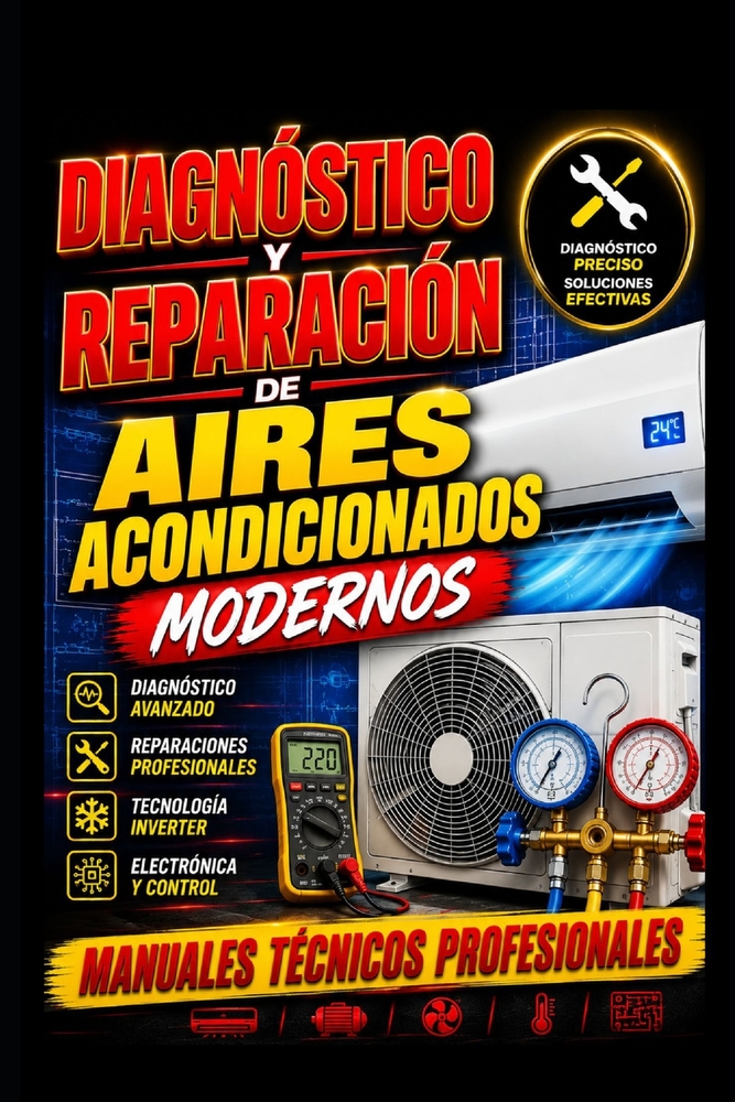 Diagnóstico y Reparación de Aires Acondicionados Modernos: Manuales técnicos profesionales cover