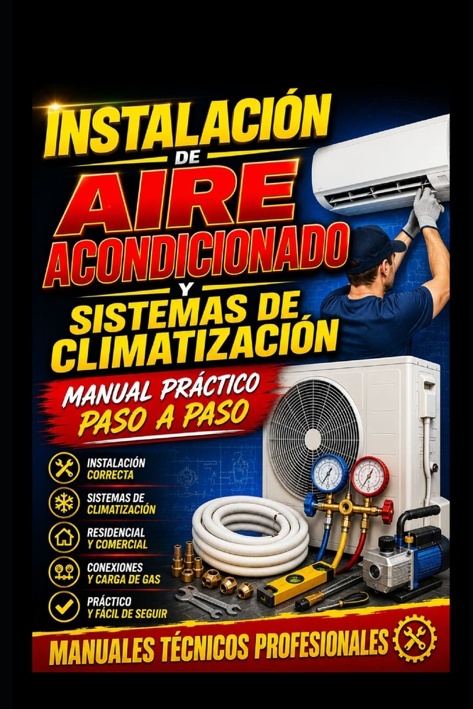 Instalación de Aire Acondicionado y Sistemas de Climatización: Manual Práctico Paso a Paso: Manuales Técnicos Profesionales cover