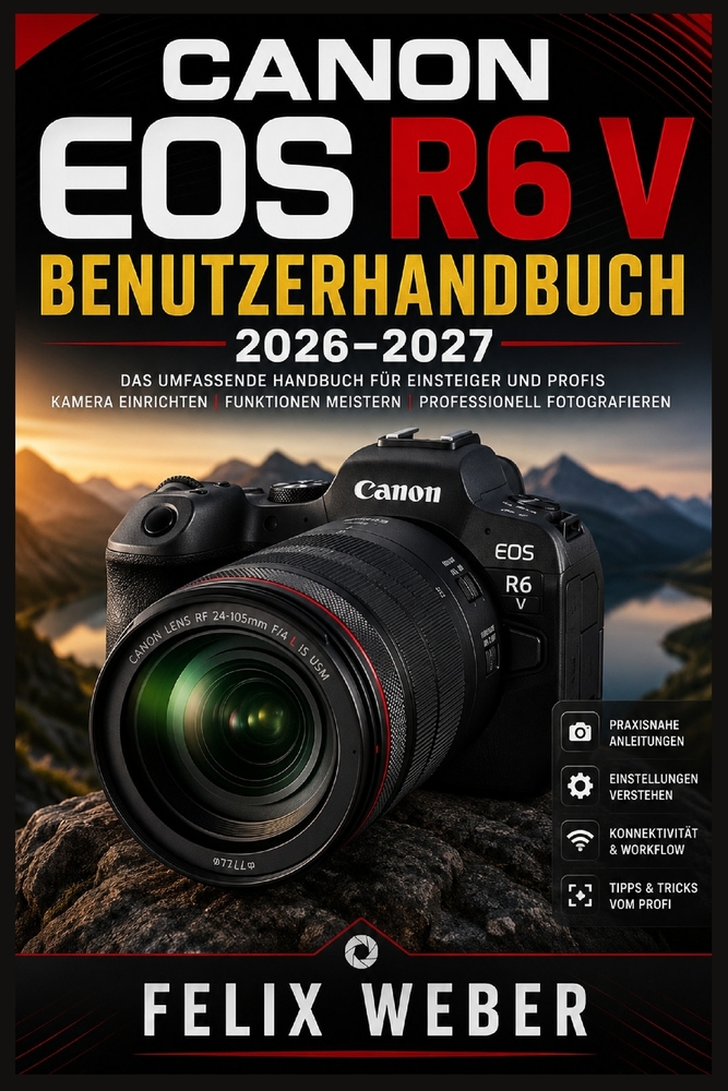 Canon EOS R6 V Benutzerhandbuch 2026-2027: Vollständiger Leitfaden für Einsteiger und Fortgeschrittene - Aufnahmetechniken, Menüeinstellungen, Videofu cover