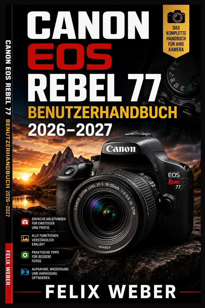 Canon EOS Rebel 77 Benutzerhandbuch 2026-2027: Vollständige Schritt-für-Schritt-Anleitung für Einsteiger und Fortgeschrittene - Alle Funktionen, Modi, cover