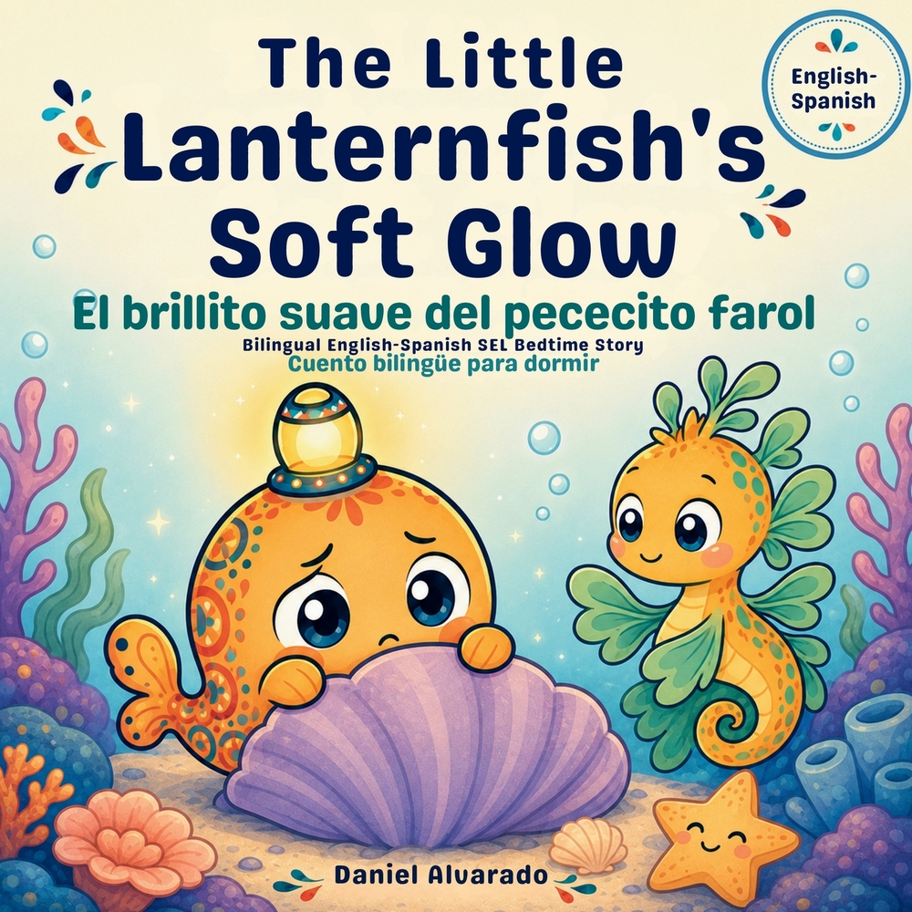 The Little Lanternfish's Soft Glow - El brillito suave del pececito farol: Bilingual English-Spanish SEL Bedtime Story / Cuento bilingüe para dormir cover