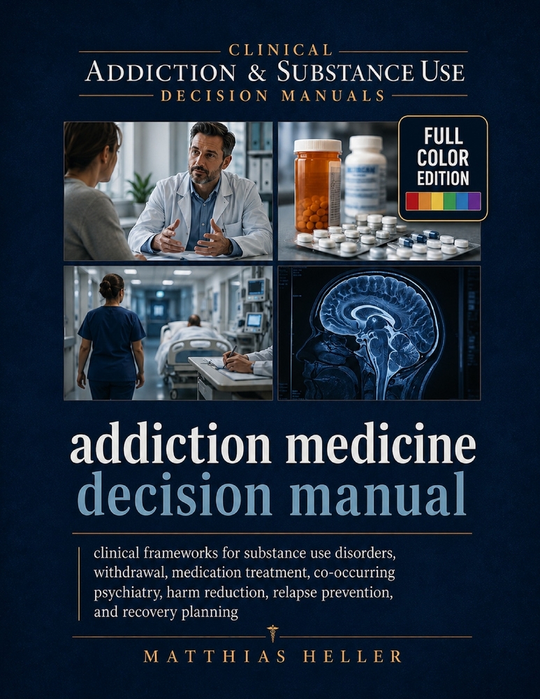 Addiction Medicine Decision Manual: Clinical Frameworks for Substance Use Disorders, Withdrawal, Medication Treatment, Co-Occurring Psychiatry, Harm R cover