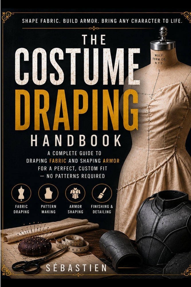 The Costume Draping Handbook: The Step-by-Step Guide to Draping Fabric and Shaping Foam Armor for Cosplay - No Patterns, No Dress Form, No Experience cover