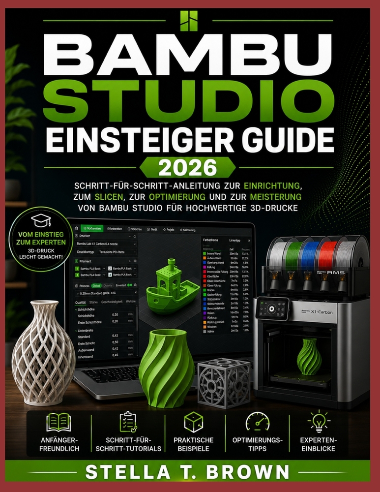 Bambu Studio Einsteigerleitfaden 2026: Schritt-Für-Schritt-Anleitung Zum Einrichten, Schneiden, Optimieren Und Mastern Von Bambu Studio Für Hochwertig cover