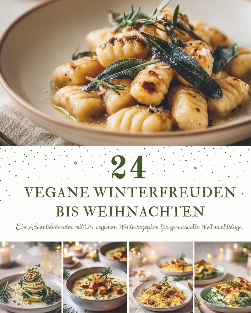 24 Vegane Winterfreuden bis Weihnachten: Ein veganer Adventskalender zum Kochen - 24 herzerwärmende Rezepte für eine besinnliche, weihnachtliche Winte cover