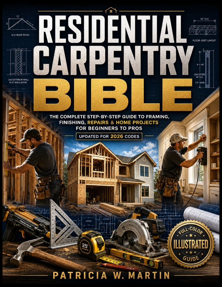 Residential Carpentry Bible: The Complete Step-by-Step Guide to Framing, Finishing, Repairs & Home Projects for Beginners to Pros (Updated for 2026 Co cover