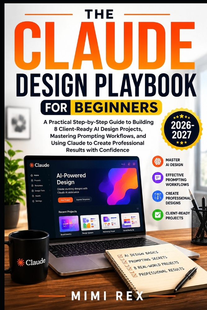 The Claude Design Playbook for Beginners: A Practical Step-By-Step Guide To Building 8 Client-Ready AI Design Projects, Mastering Prompting Workflows, cover