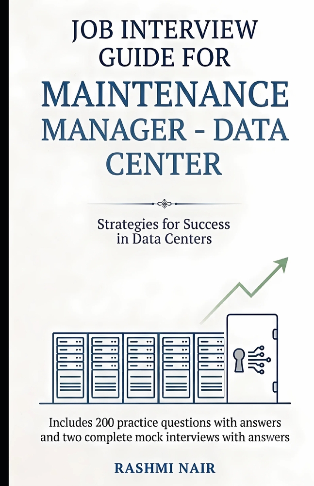 Job Interview Guide for Maintenance Manager- Data Center: Includes 200 Practice Questions with Answers and Two Complete Mock Interviews with Answers cover