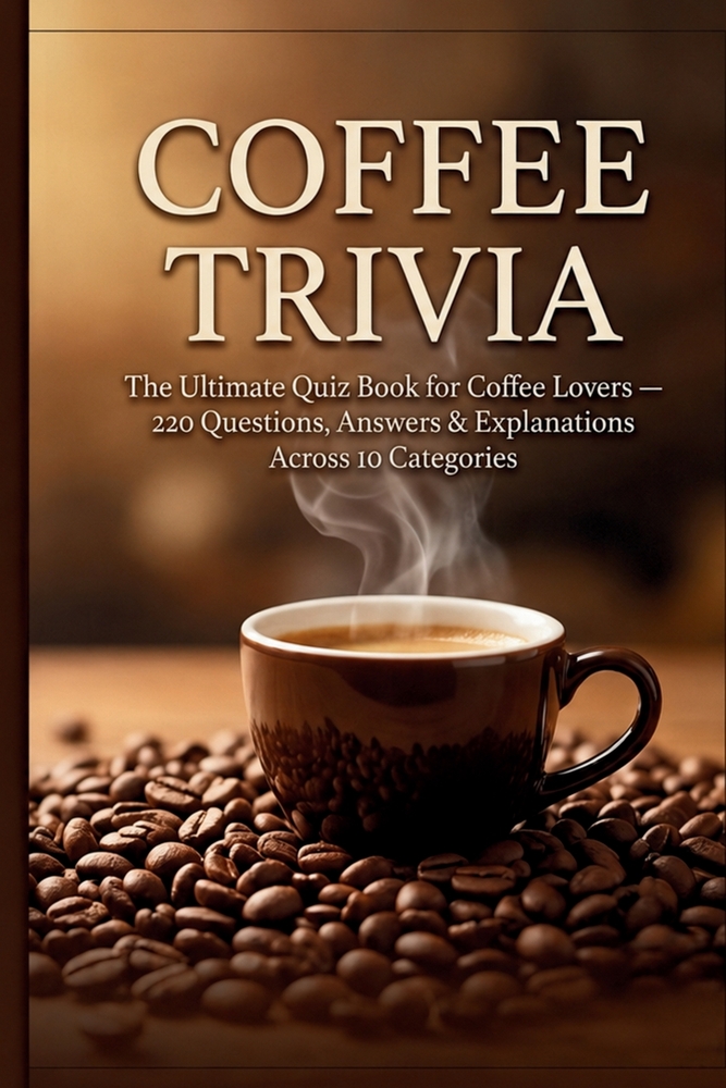 Coffee Trivia: The Ultimate Quiz Book for Coffee Lovers - 220 Questions, Answers & Explanations Across 10 Categories cover
