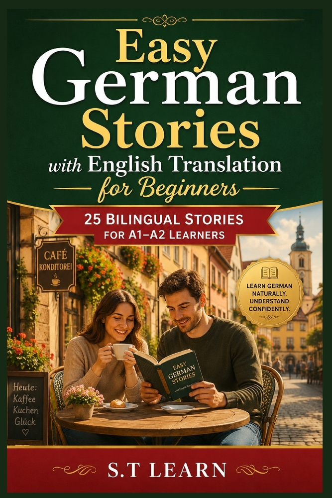 Easy German Stories with English Translation for Beginners: 25 Bilingual Parallel Texts for CEFR A1-A2 Build Your Vocabulary, Master Everyday Conversa cover