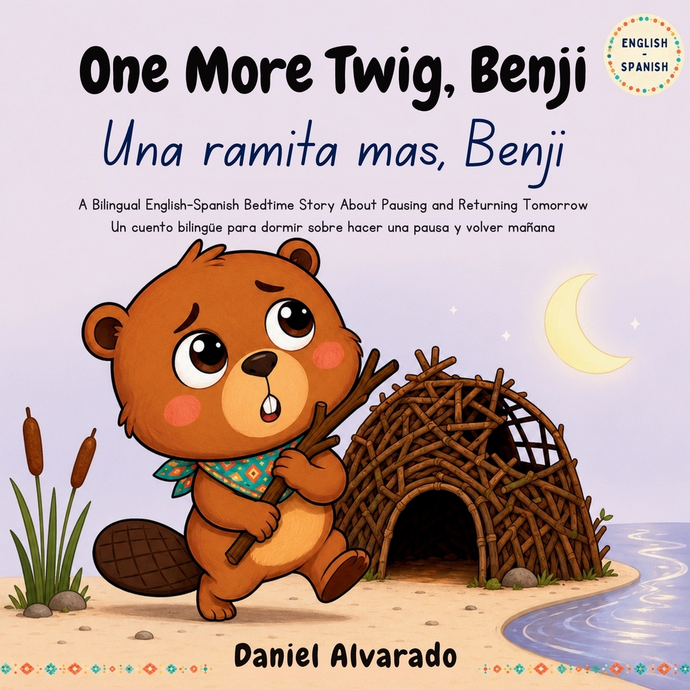 One More Twig, Benji - Una ramita más, Benji: A Bilingual English-Spanish Bedtime Story About Pausing and Returning Tomorrow cover