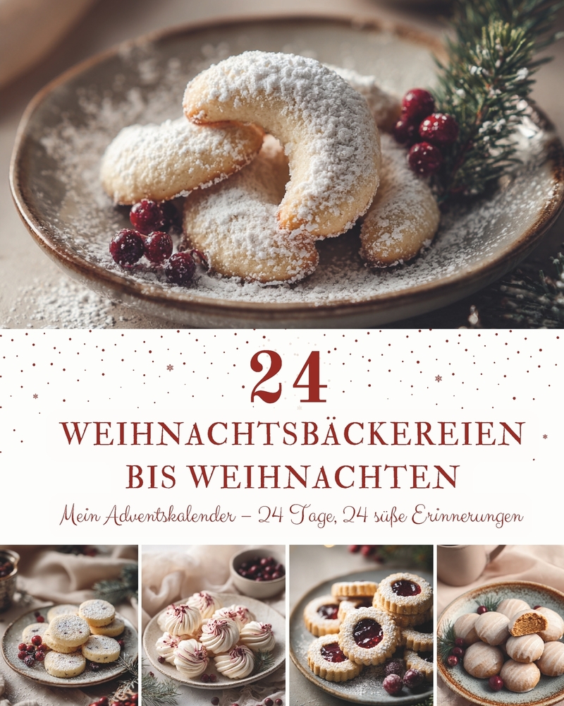 24 Weihnachtsbäckereien bis Weihnachten: Der Adventskalender zum Backen - 24 Weihnachtsplätzchen-Rezepte für die stimmungsvollste Backzeit des Jahres cover