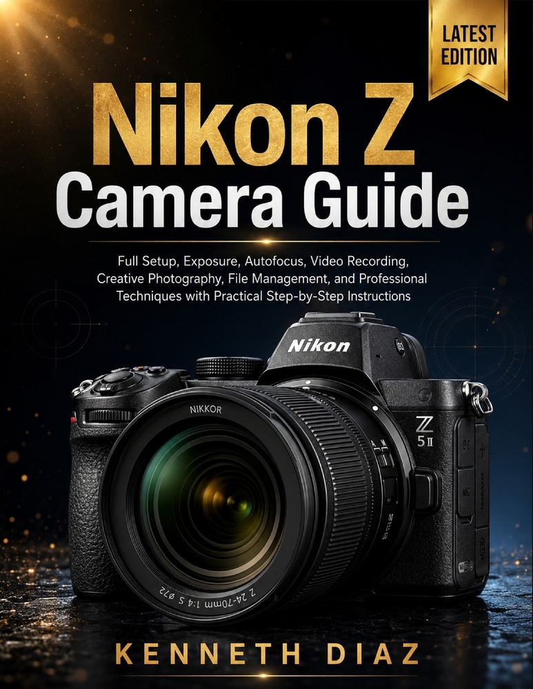 Nikon Z Camera Guide: Full Setup, Exposure, Autofocus, Video Recording, Creative Photography, File Management, and Professional Techniques with Practi cover