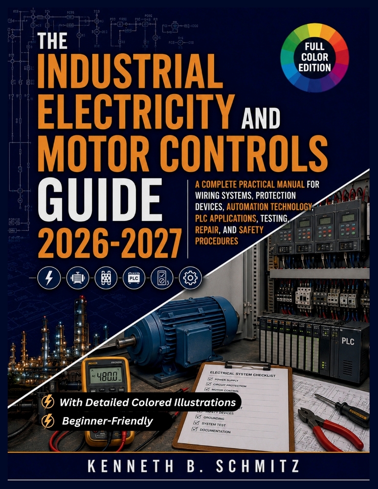 Industrial Electricity And Motor Controls Guide 2026-2027: A Complete Practical Manual for Wiring Systems, Protection Devices, Automation Technology, cover