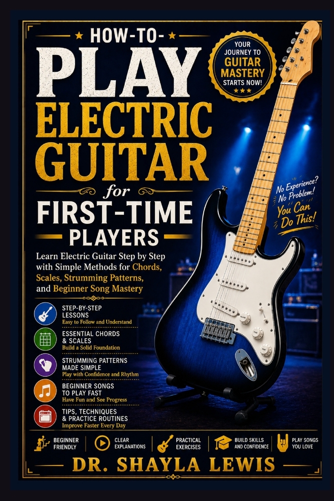 How to Play Electric Guitar for First-Time Players: Learn Electric Guitar Step by Step with Simple Methods for Chords, Scales, Strumming Patterns, and cover