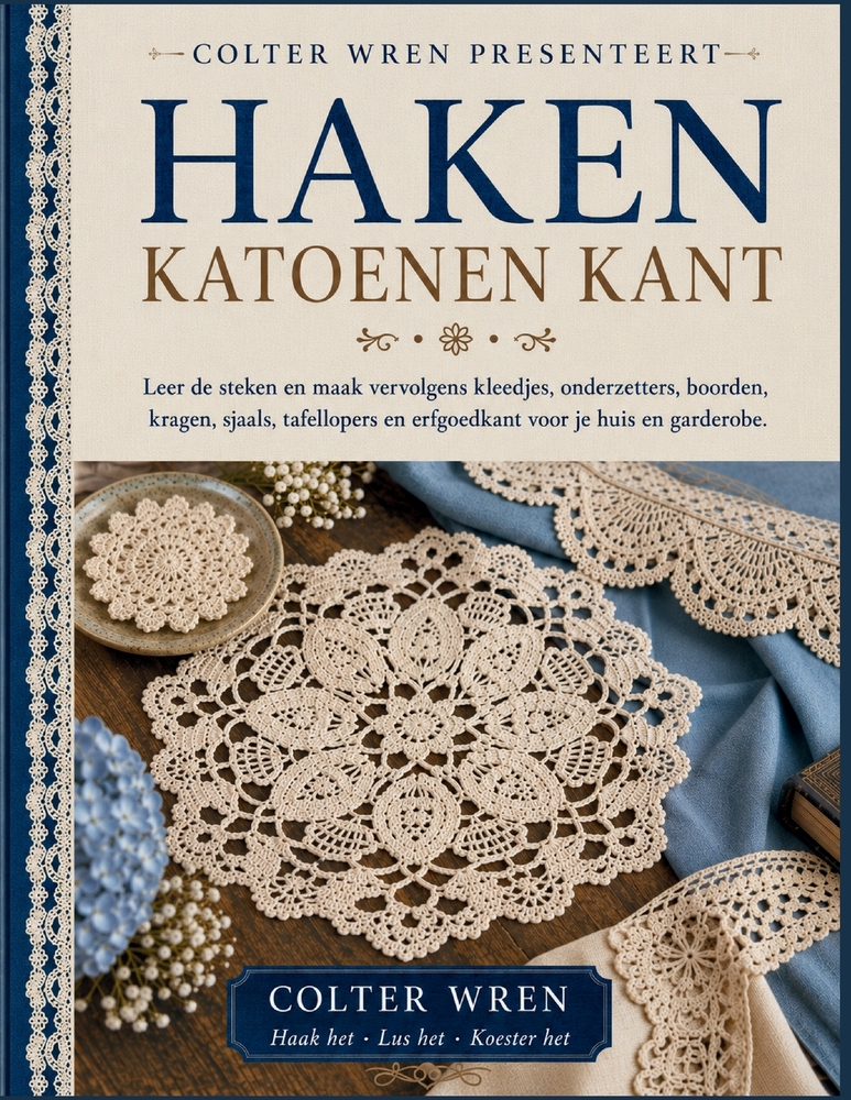 Haken Katoenen Kant: Leer de steken en maak vervolgens kleedjes, onderzetters, boorden, kragen, sjaals, tafellopers en erfgoedkant voor je huis en gar cover