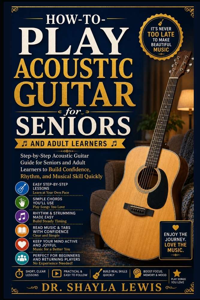How to Play Acoustic Guitar for Seniors: Step-by-Step Acoustic Guitar Guide for Seniors and Adult Learners to Build Confidence, Rhythm, and Musical Sk cover