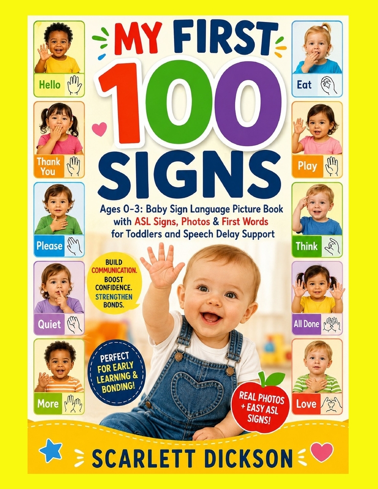 My First 100 Signs: Ages 0-3: Baby Sign Language Picture Book with ASL Signs, Photos & First Words for Toddlers and Speech Delay Support Target cover