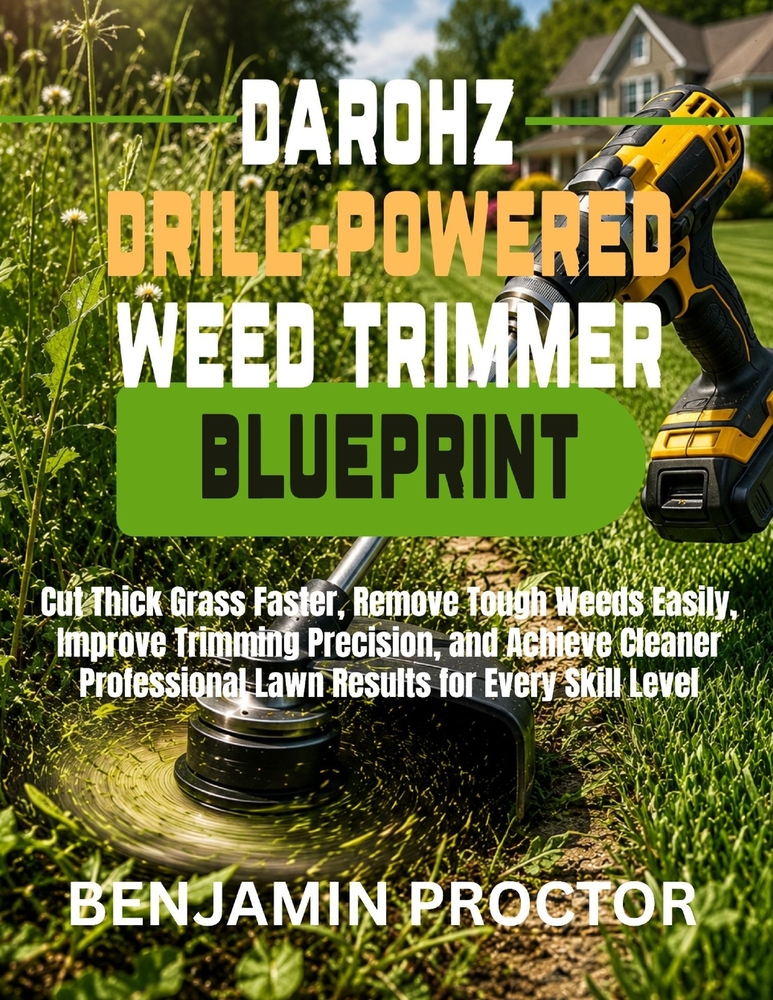 Darohz Drill-Powered Weed Trimmer Blueprint: Cut Thick Grass Faster, Remove Tough Weeds Easily, Improve Trimming Precision, and Achieve Cleaner Profes cover
