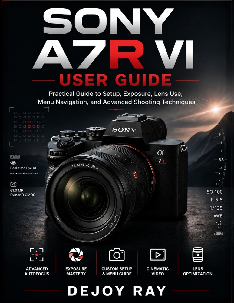 Sony A7r VI User Guide: Practical Guide to Setup, Exposure, Lens Use, Menu Navigation, and Advanced Shooting Techniques cover