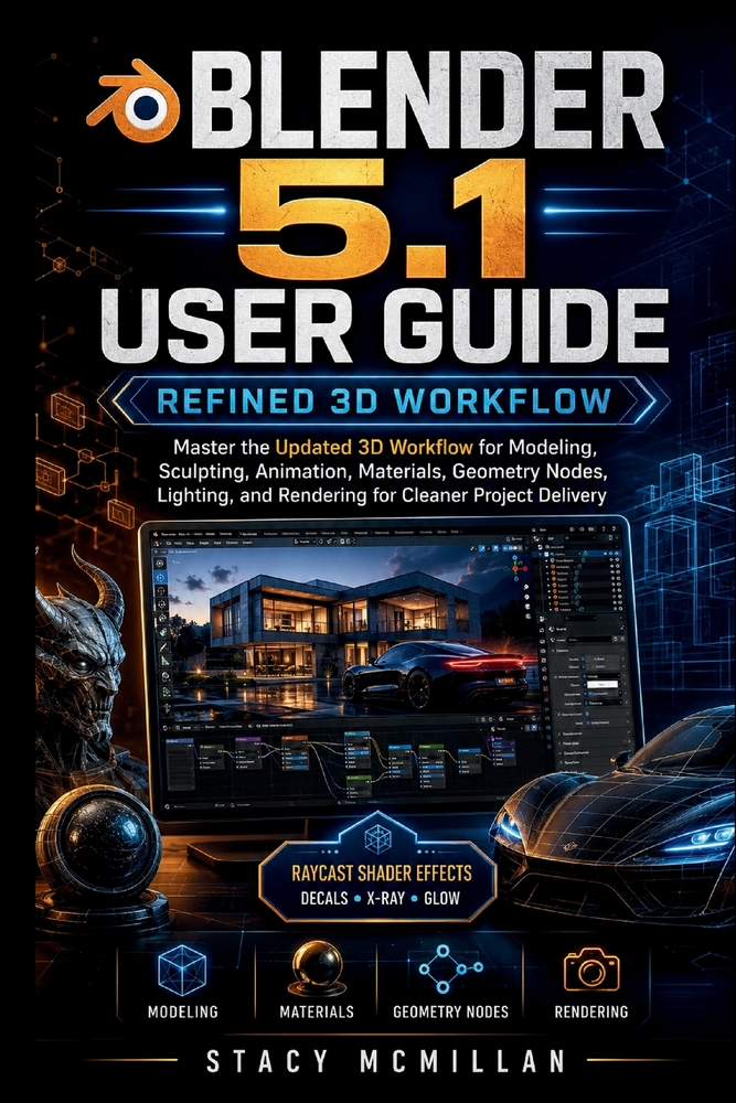 Blender 5.1 User Guide: Master the Updated 3D Workflow for Modeling, Sculpting, Animation, Materials, Geometry Nodes, Lighting, and Rendering for Clea cover