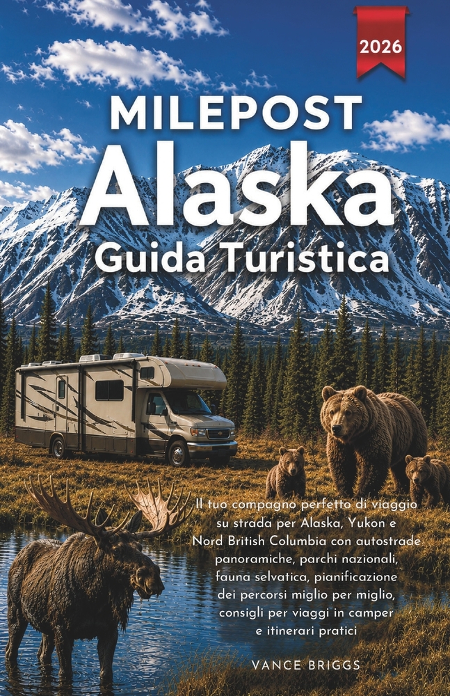 Milepost Alaska Guida Turistica 2026: Il tuo compagno perfetto di viaggio su strada per Alaska, Yukon e Nord British Columbia (Italian Edition) cover
