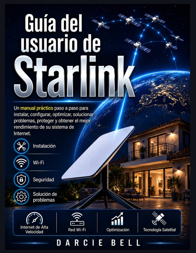 Guía del usuario de Starlink: Un manual práctico paso a paso para instalar, configurar, optimizar, solucionar problemas, proteger y obtener el mejor r cover