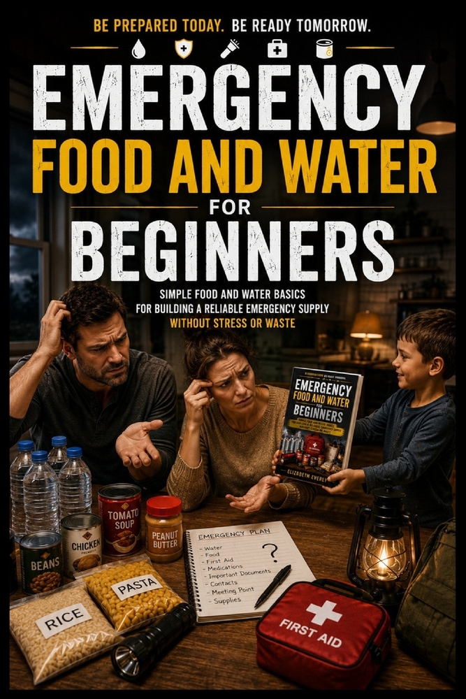 Emergency Food and Water for Beginners: Simple Food and Water Basics for Building a Reliable Emergency Supply Without Stress or Waste cover