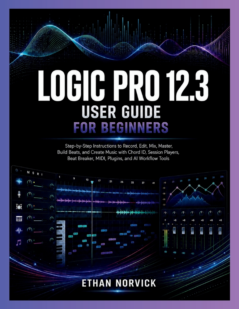 Logic Pro 12.3 User Guide for Beginners: Step-by-Step Instructions to Record, Edit, Mix, Master, Build Beats, and Create Music with Chord ID, Session cover