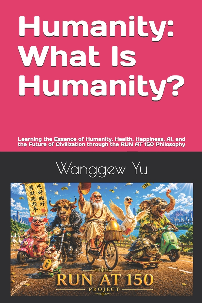 Humanity: What Is Humanity?: Learning the Essence of Humanity, Health, Happiness, AI, and the Future of Civilization through the RUN AT 150 Philosophy cover