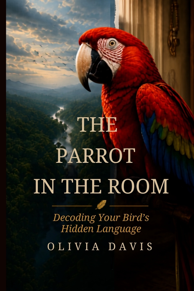 The Parrot in the Room: Decoding Your Bird's Hidden Language: A Science-Based Guide to Understanding Parrot Body Language, Stopping Biting and Screami cover