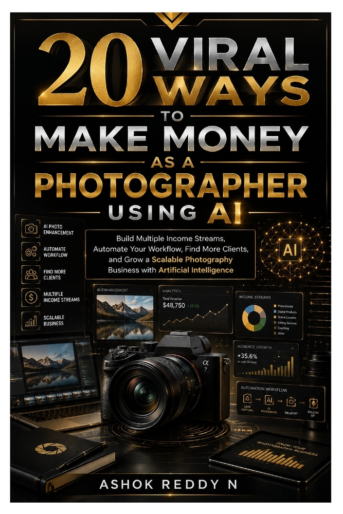 20 Viral Ways to Make Money as a Photographer Using AI: Build Multiple Income Streams, Automate Your Workflow, Find More Clients, and Grow a Scalable cover