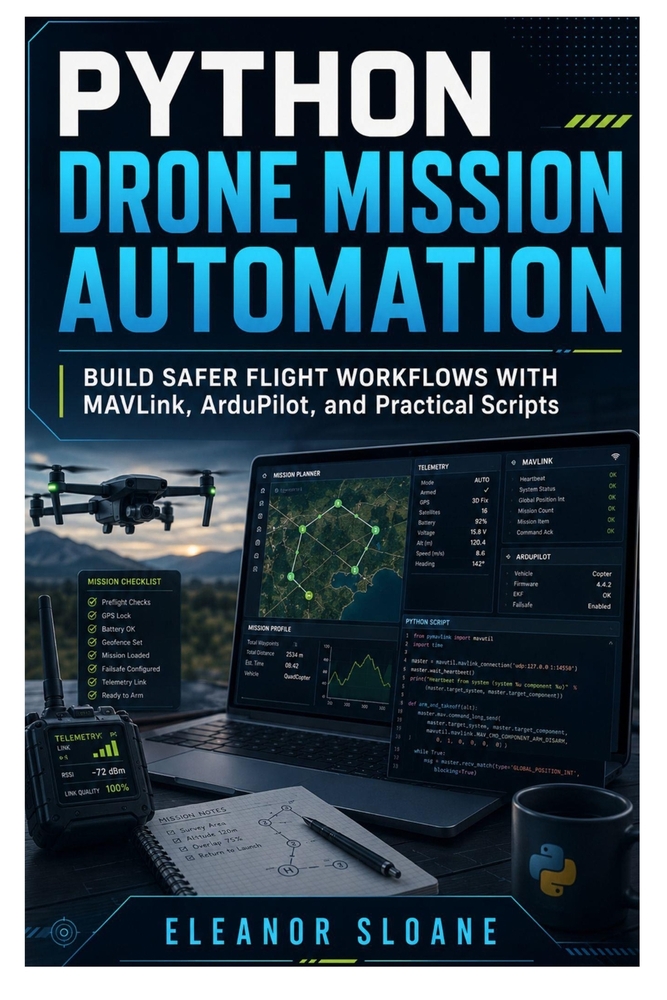 Python Drone Mission Automation: Build Safer Flight Workflows with MAVLink, ArduPilot, and Practical Scripts cover