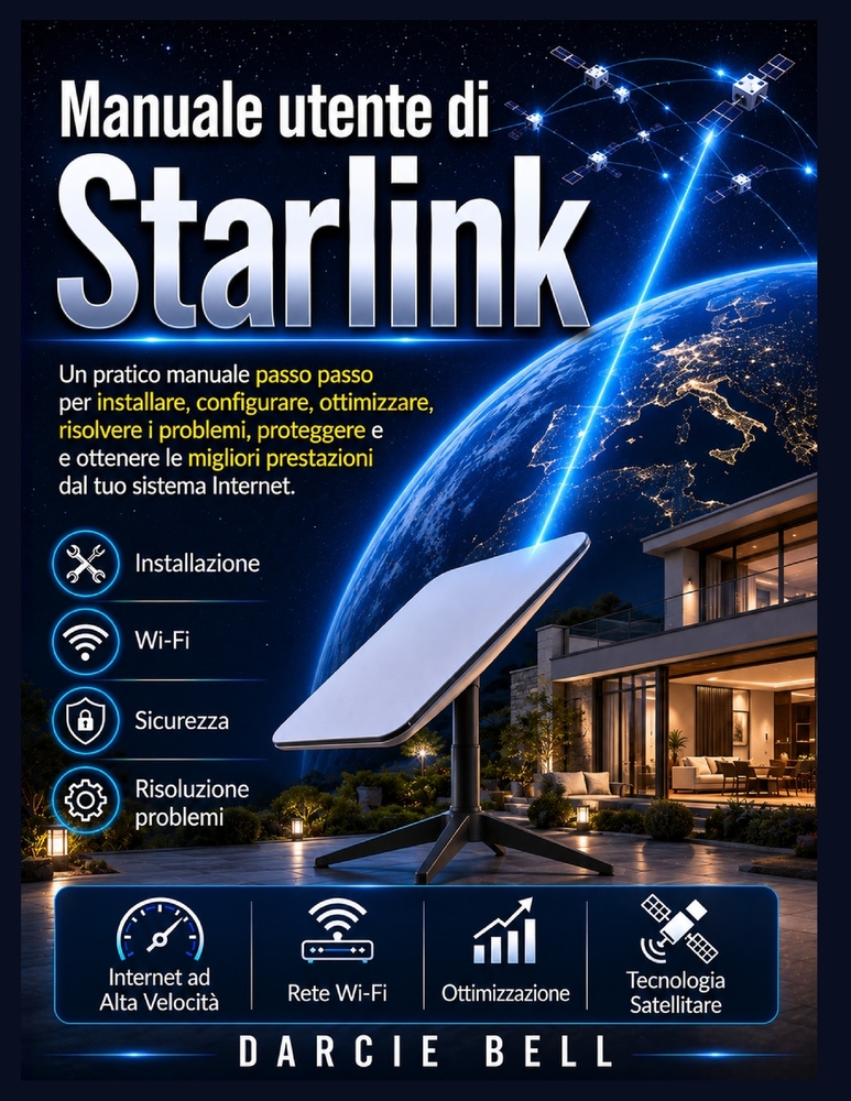 Manuale utente di Starlink: Un pratico manuale passo passo per installare, configurare, ottimizzare, risolvere i problemi, proteggere e ottenere le mi cover