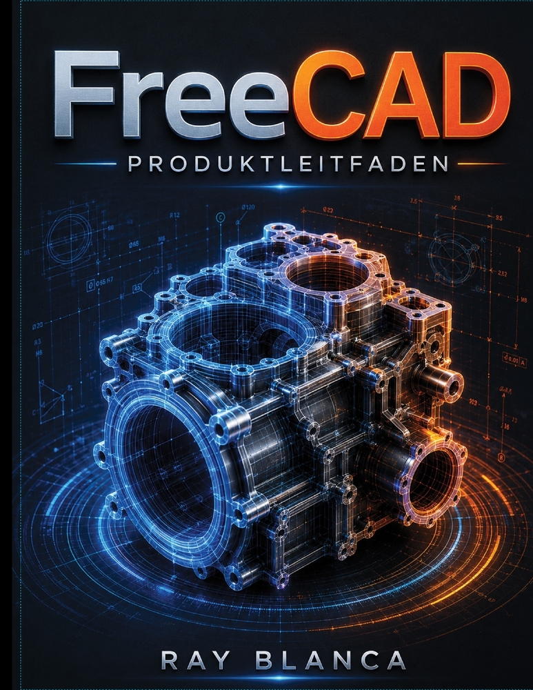 FreeCAD PRODUKTLEITFADEN: Parametrische Arbeitsabläufe, Teilekonstruktion und bewährte Produktionsmethoden für Ingenieure meistern cover