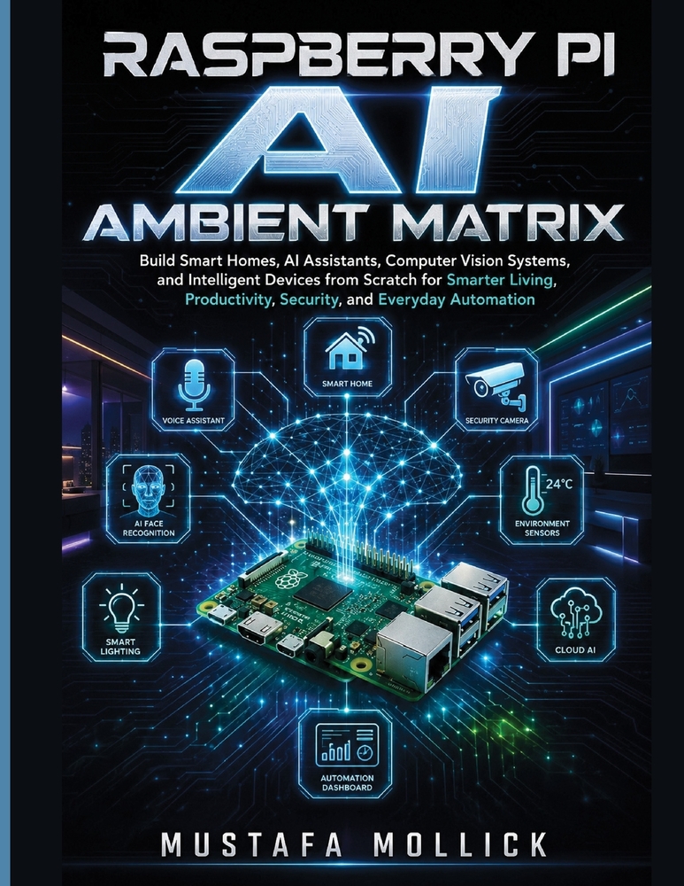 Raspberry Pi AI Ambient Matrix: Build Smart Homes, AI Assistants, Computer Vision Systems, and Intelligent Devices from Scratch for Smarter Living, Pr cover