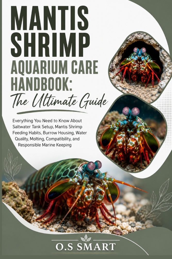 Mantis Shrimp Aquarium Care Handbook: The Ultimate Guide: Everything You Need to Know About Saltwater Tank Setup, Mantis Shrimp Feeding Habits, Burrow cover