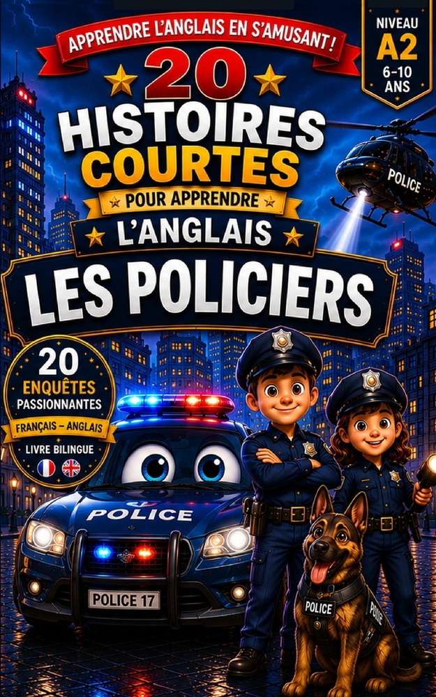 20 histoires courtes pour apprendre l'anglais: Les Policiers cover